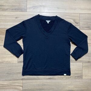 Orvis Women’s V-neck Dropped‎ Shoulders Sweatshirt Size Small Black